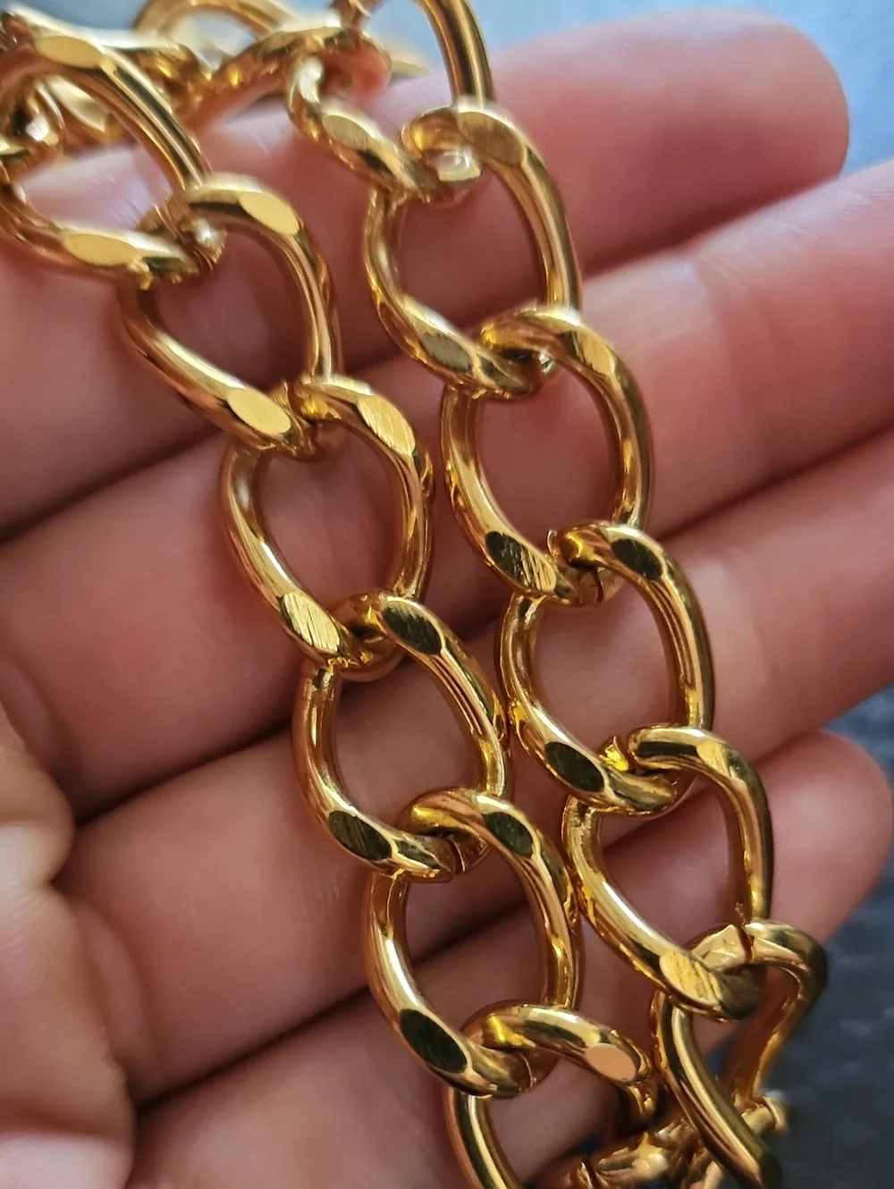 VTG Napier Gold Link Chain Necklace with Decorative Links
